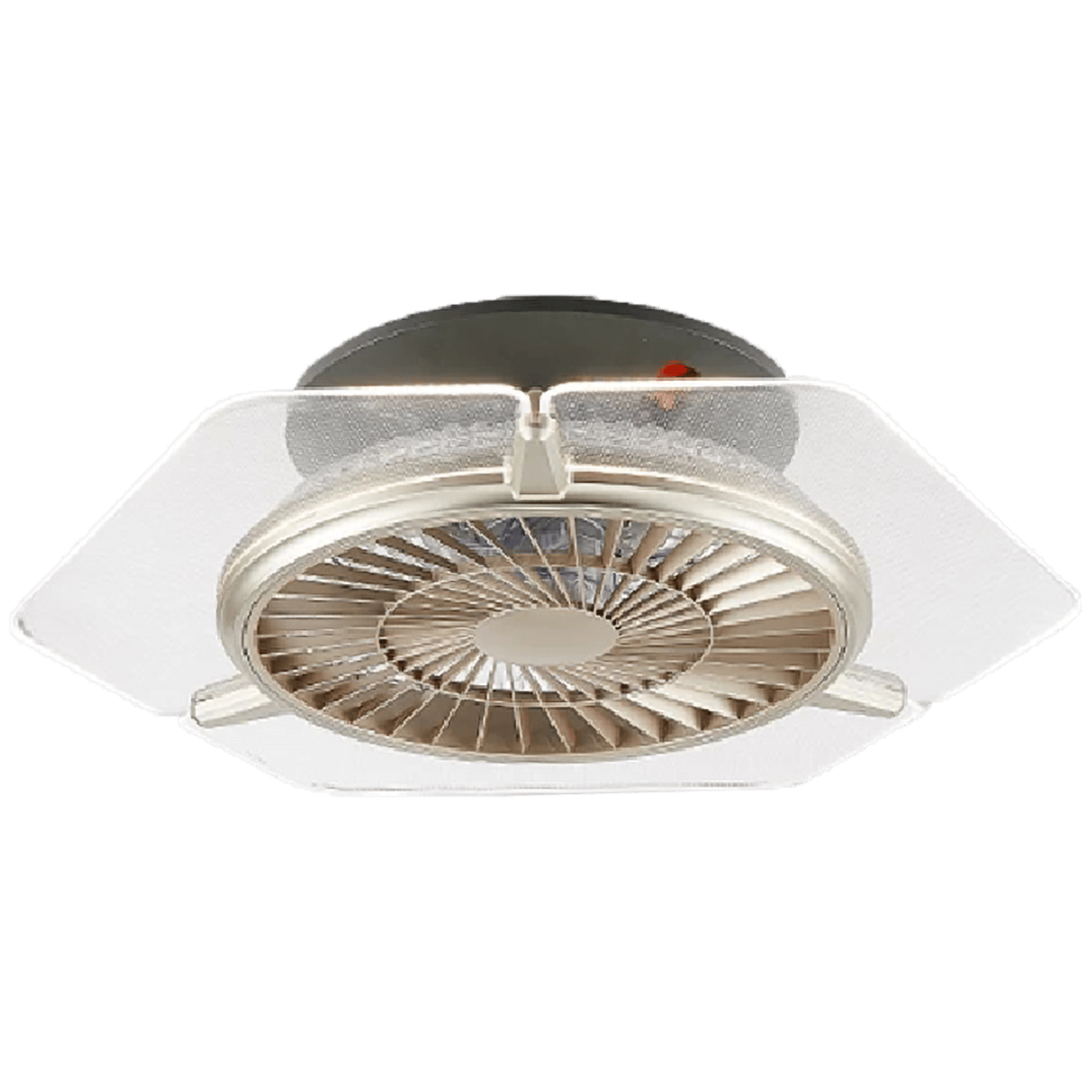 Kanz Enterprises Designer Fans 11 Inches PVC 4 blades White NO Noise BLDC motor 25 watts With 3 color changing LED light Timer With Winter/Summer Option Suitable for Small Spaces K 1933 Cabin Fan