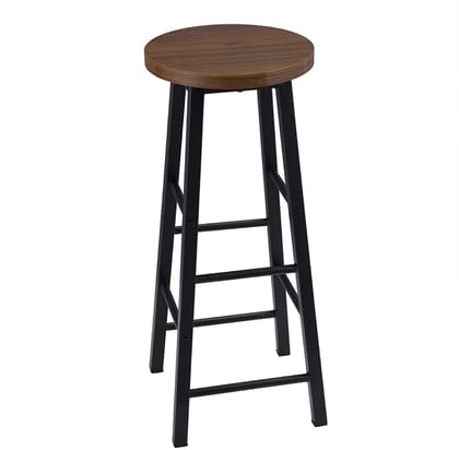 The wood good -  Stool With Metal Legs Breakfast Kitchen Counter Bar Seat Chairs Barstools High Stools (Dark Wooden) - 71 Cm, 30 Cm, Black Visit the Priti Store