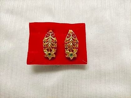 Studed Earrings Gold pleated