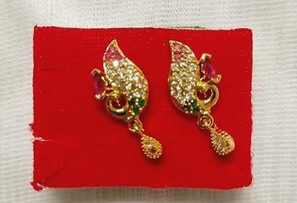 One Gram Ear Rings with Stones Alloy Drops