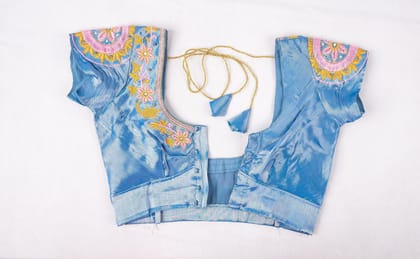 Sky Blue Embroidered Blouse