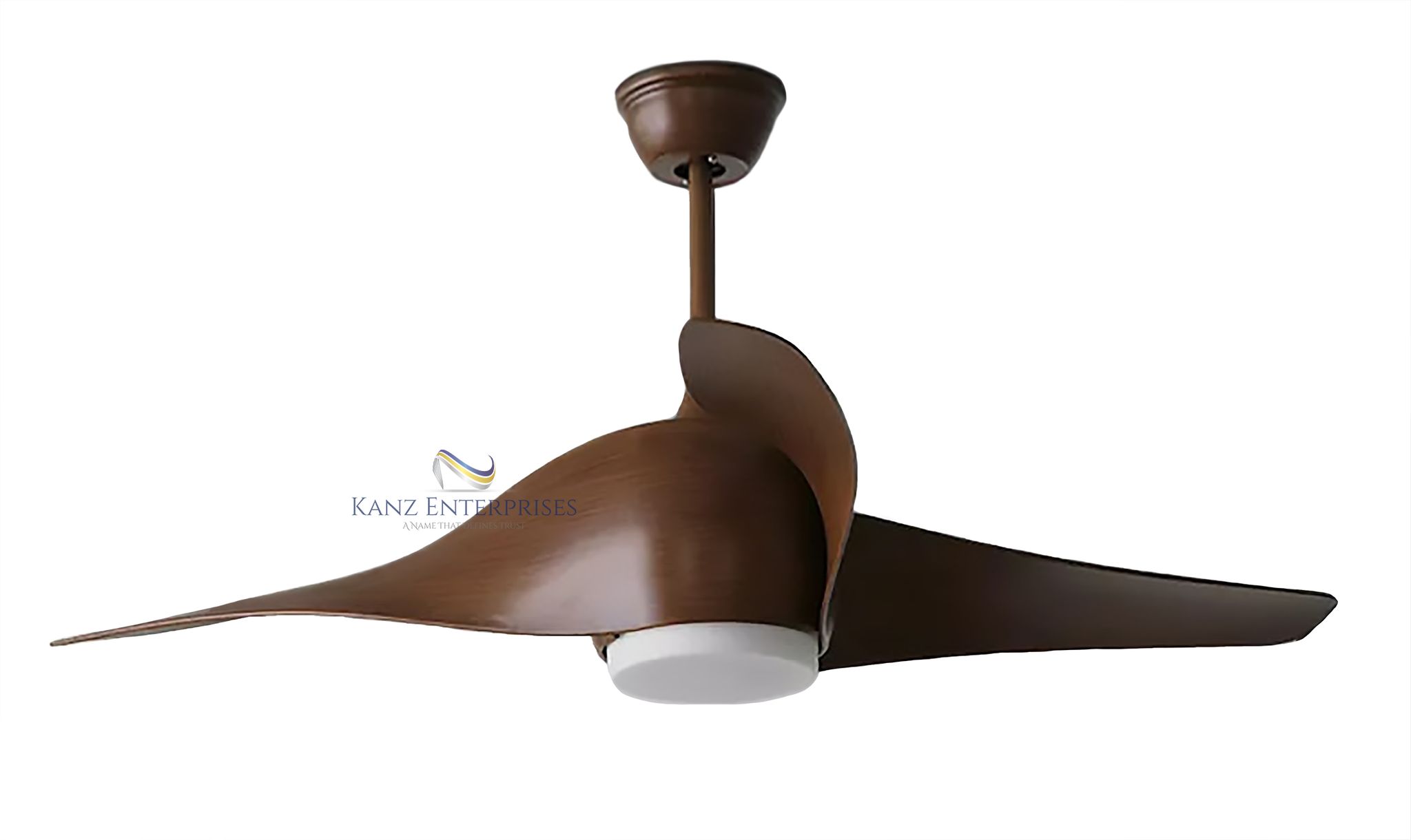 Kanz Enterprises Modern Imported Ceiling Fan with 3 Blades 56 INCHES,DC Motor Reversible Movement Without Noise, with 3 Color Changing LED Light & Remote Control,Energy Saving_ K 319 Brown