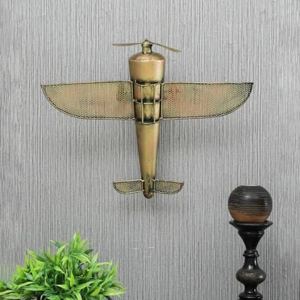 Thar Delight - Metal Airplane Wall or Table Top Home Decorative Showpiece - Pack of 1