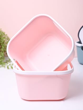 Pink Square Baskets (Set of 2)