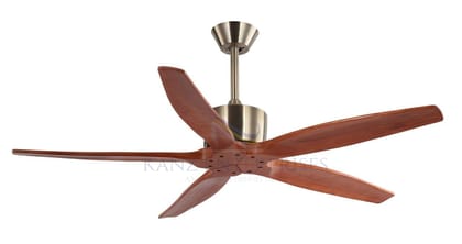 Kanz Enterprises Designer Fan 52 Inches Real Wooden 5 Blades Blades NO Noise Motor 70 watts Without Light with Timer & Suitable for Living Room K C143 Wooden