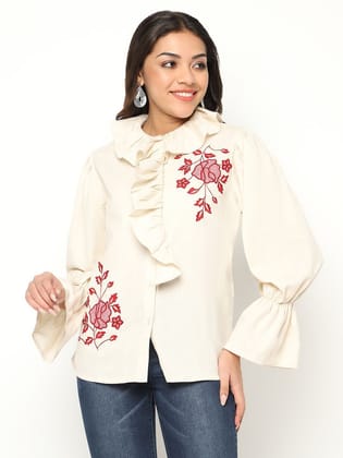 Sandstone Embroidered Shirt