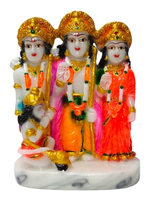 Dev Bhakti Ram Darbar Statue In Marble Ram Darbar Maryada Pursotam, Ram, Seeta, Lakshman Decorative Showpiece - 11 cm  (Marble, Multicolor)