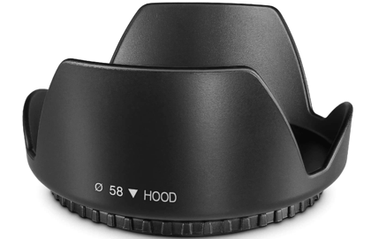 Hanumex® 58MM Reversible Flower Lens Hood for Canon EOS 700D 650D 600D 550D 500D 450D 400D 350D 300D 1100D 100D 60D 1150D 1200D 1300D 18-55MM Lens 55-250MM Lens Lens Hood 58 mm Black