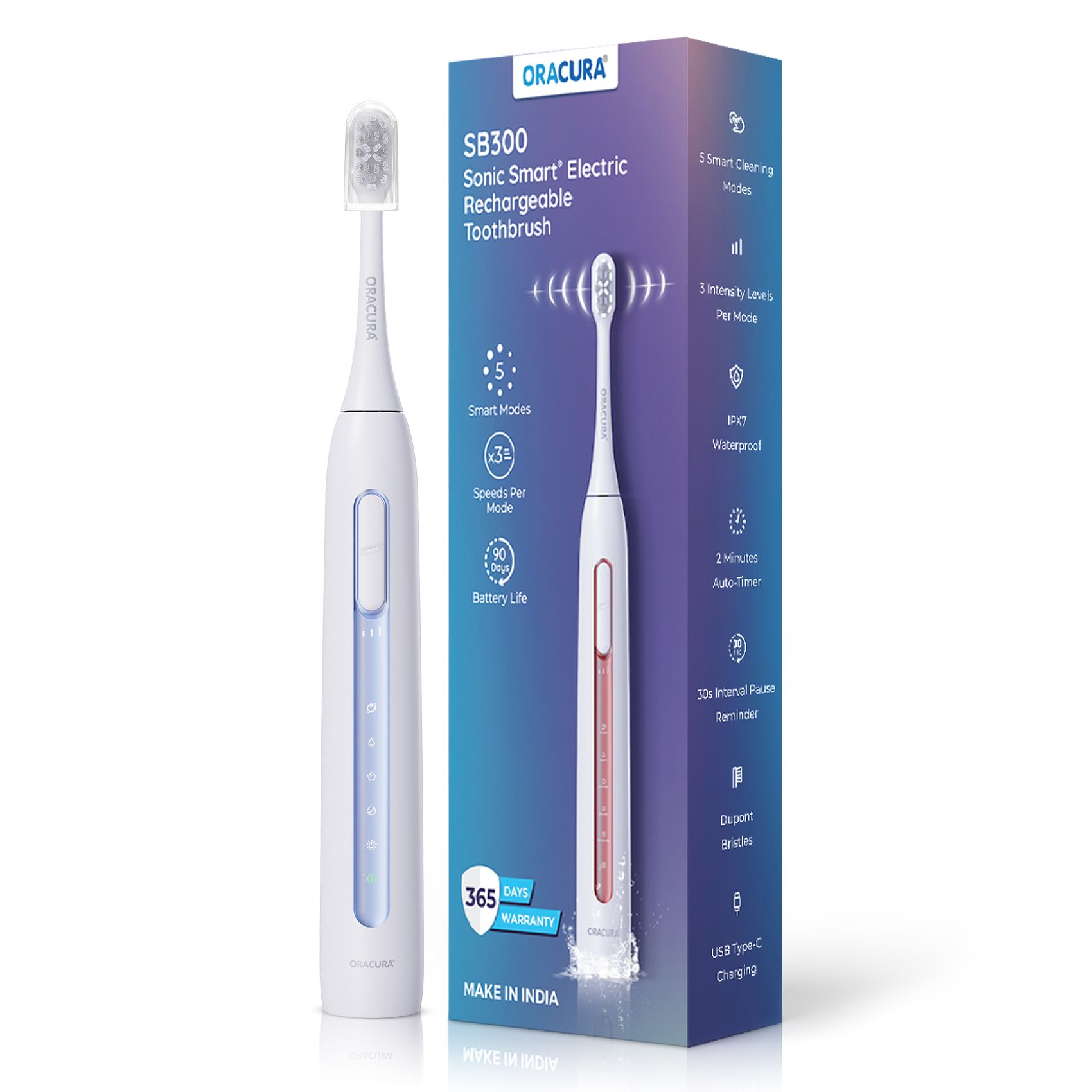 SB300 Sonic Smart Electric Rechargeable Toothbrush