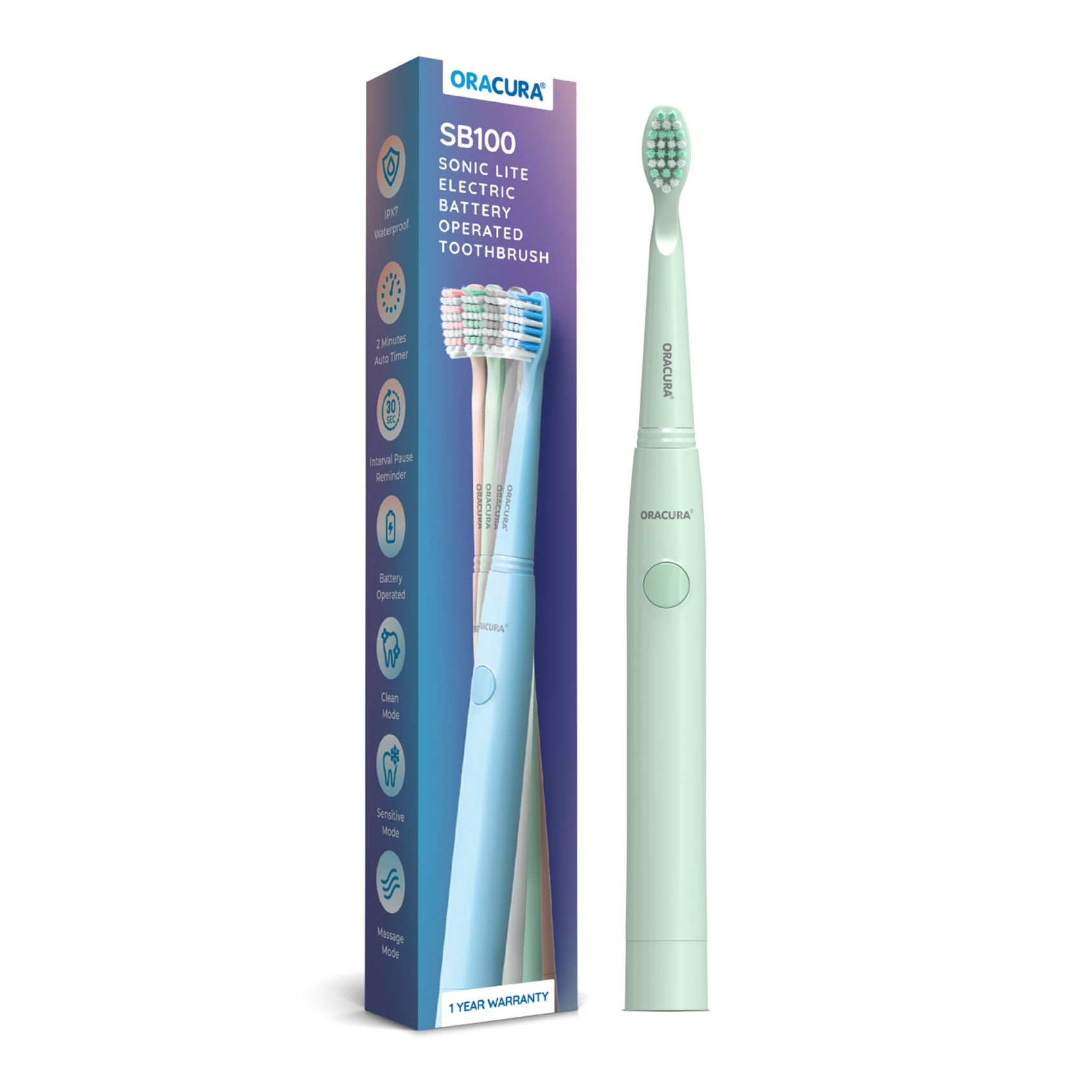 SB100 Sonic Electric Battery Operated Toothbrush