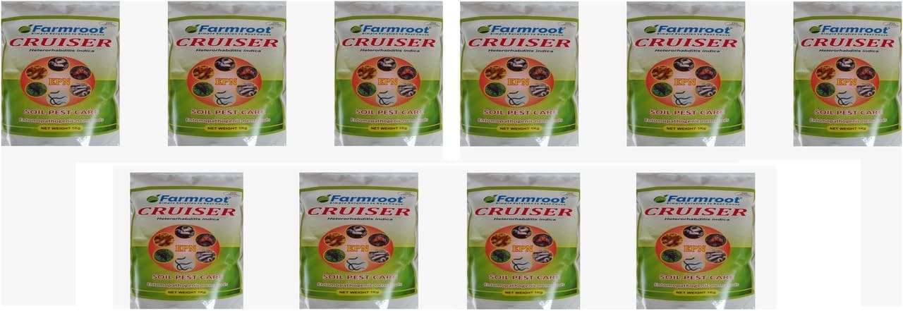 Farmeroot Cruiser Soil Pest Care  EPN, 1 Kg) pack of 10