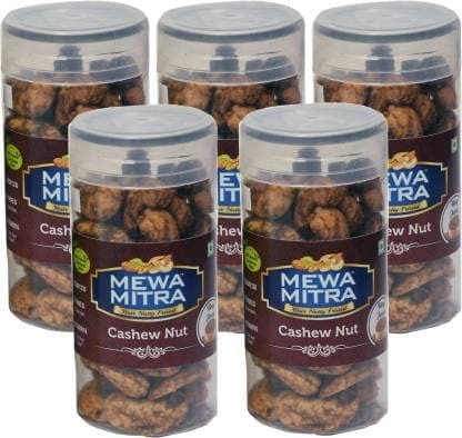 Cashew Nut by Mewa Mitra's  | Hing Jeera Flavoured Crispy & Crunchy Air Roasted | Healthy & Nutritious Kaju Power Snack (500 G)| Pack Of 5