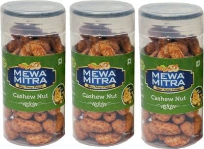 Cashew Nut by Mewa Mitra | Cheese Flavour | Hot Air Roasted (Not Fried) | Crispy & Crunchy Healthy Diet Snacks Value Pack Pouch (Pack of 3)