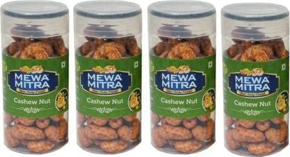 Cashew Nut by Mewa Mitra  | Cheese Flavour | Hot Air Roasted (Not Fried) | Crispy & Crunchy Healthy Diet Snacks Value Pack Pouch (Pack of 4)