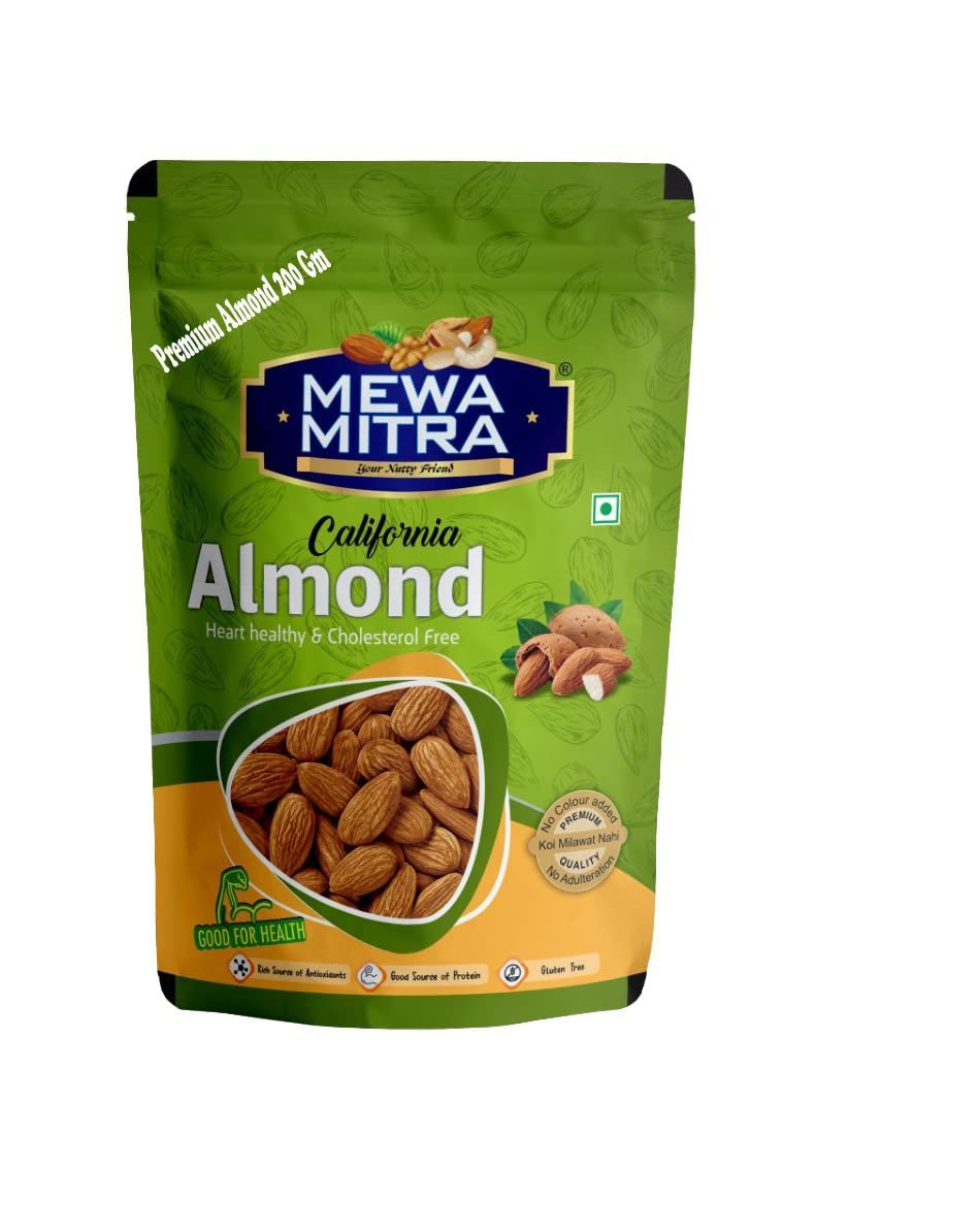 Premium Almonds by Mewa Mitra | Natural and Fresh| Quality Badam Giri | Rich in Protein and Increase Stamina | Real Nuts | Healthy Dry Fruits| (Pack of 1) 250 gram