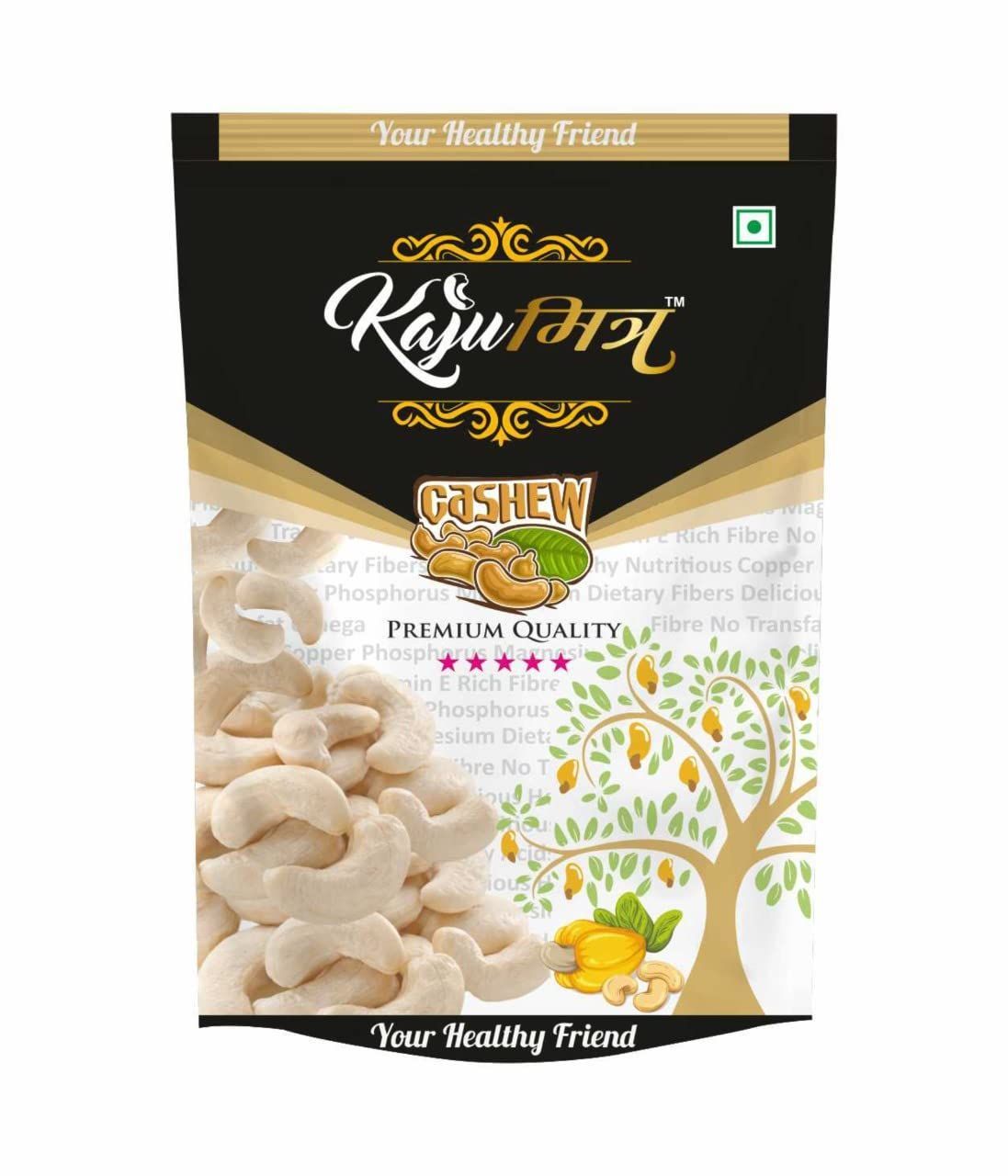 5 Star Cashew Nut by Kaju Mitra  | Nutritious & Delicious Kaju Gluten Free Natural Crunchy Cashews Rich in Protein & Dietary Fibers Zero Cholestrol & Transfat - 200 Gram Pack of 1