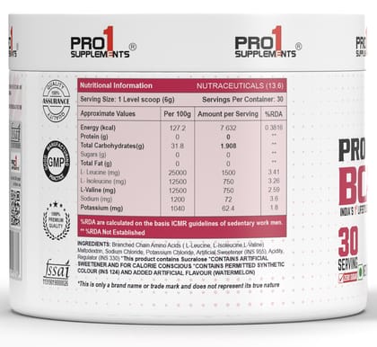 Pro1 Supplements PRO BCAA 180gm Watermelon