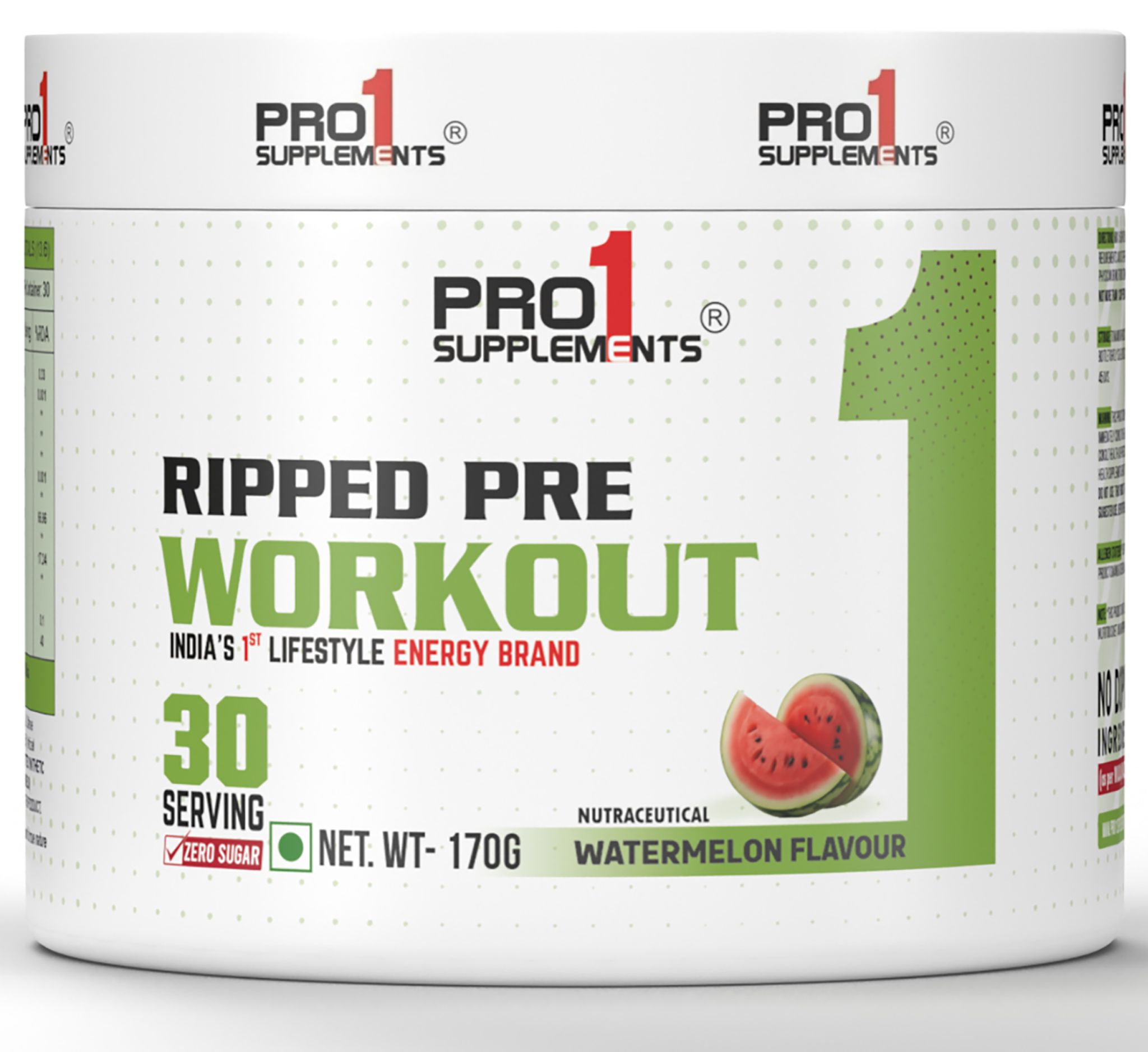 Pro1 Supplements RIPPED Pre Workout 170gm Watermelon