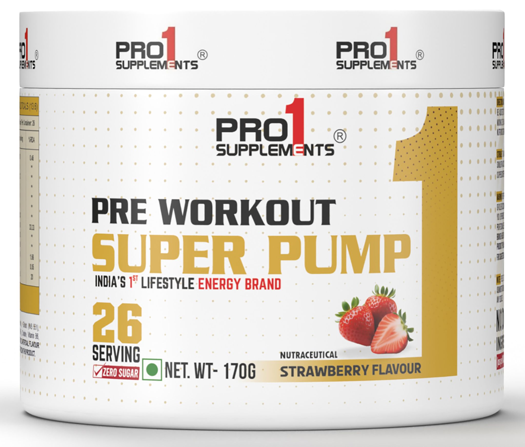 Pro1 Supplements Pre workout Super Pump 170gm Strawberry