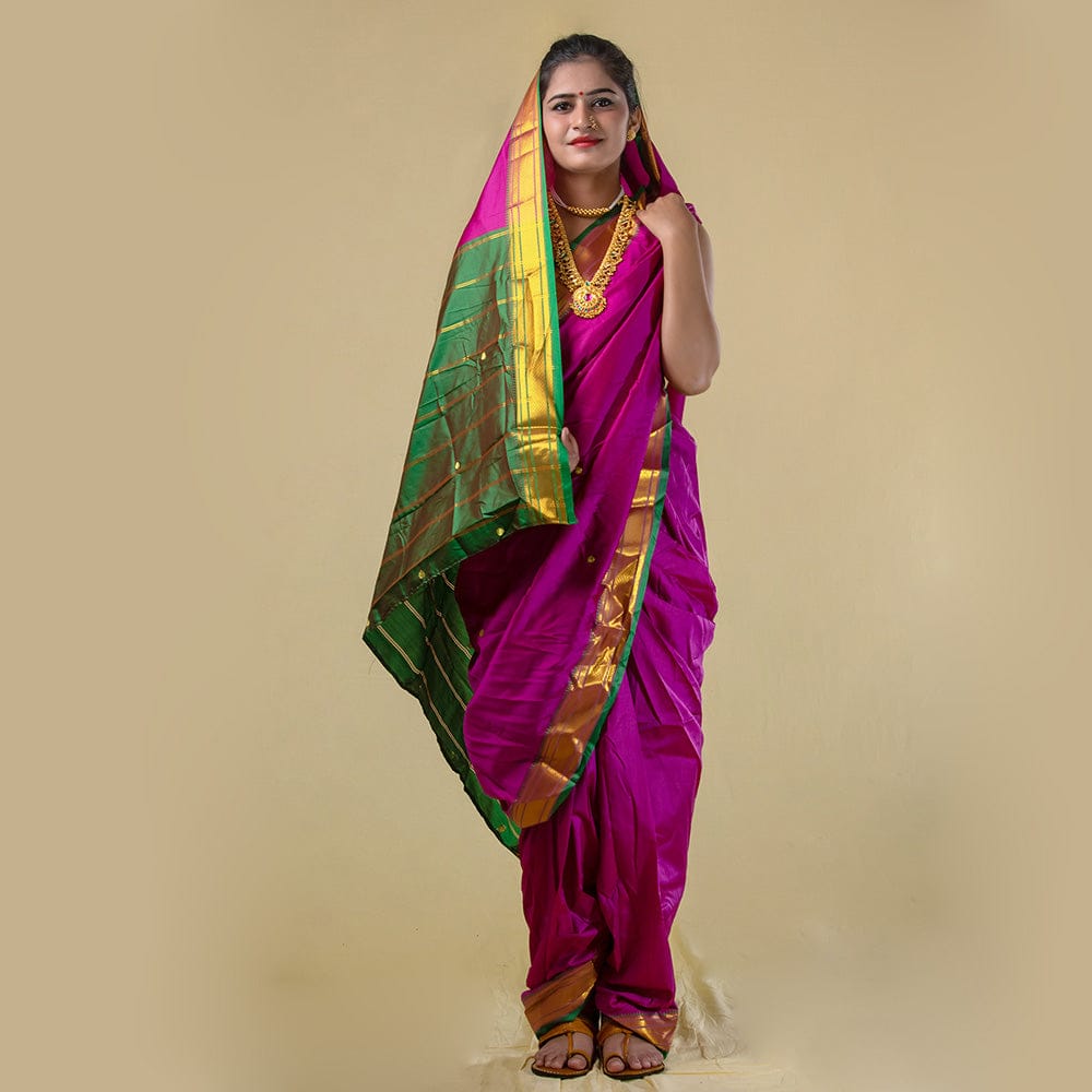 Readymade Pink Nauwari Saree