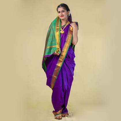 Readymade Magenta Nauwari Saree