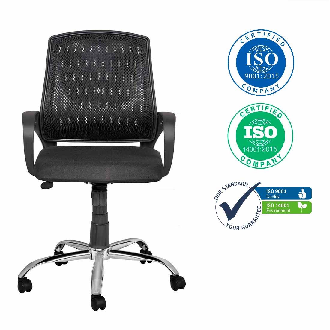 MANGO BLOSSOM  DERBY MID BACK MESH OFFICE CHAIR BLACK