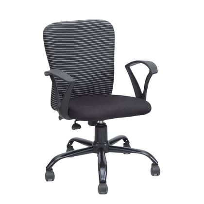 MANGO BLOSSOM AUCKLAND MID BACK FABRIC OFFICE CHAIR BLACK