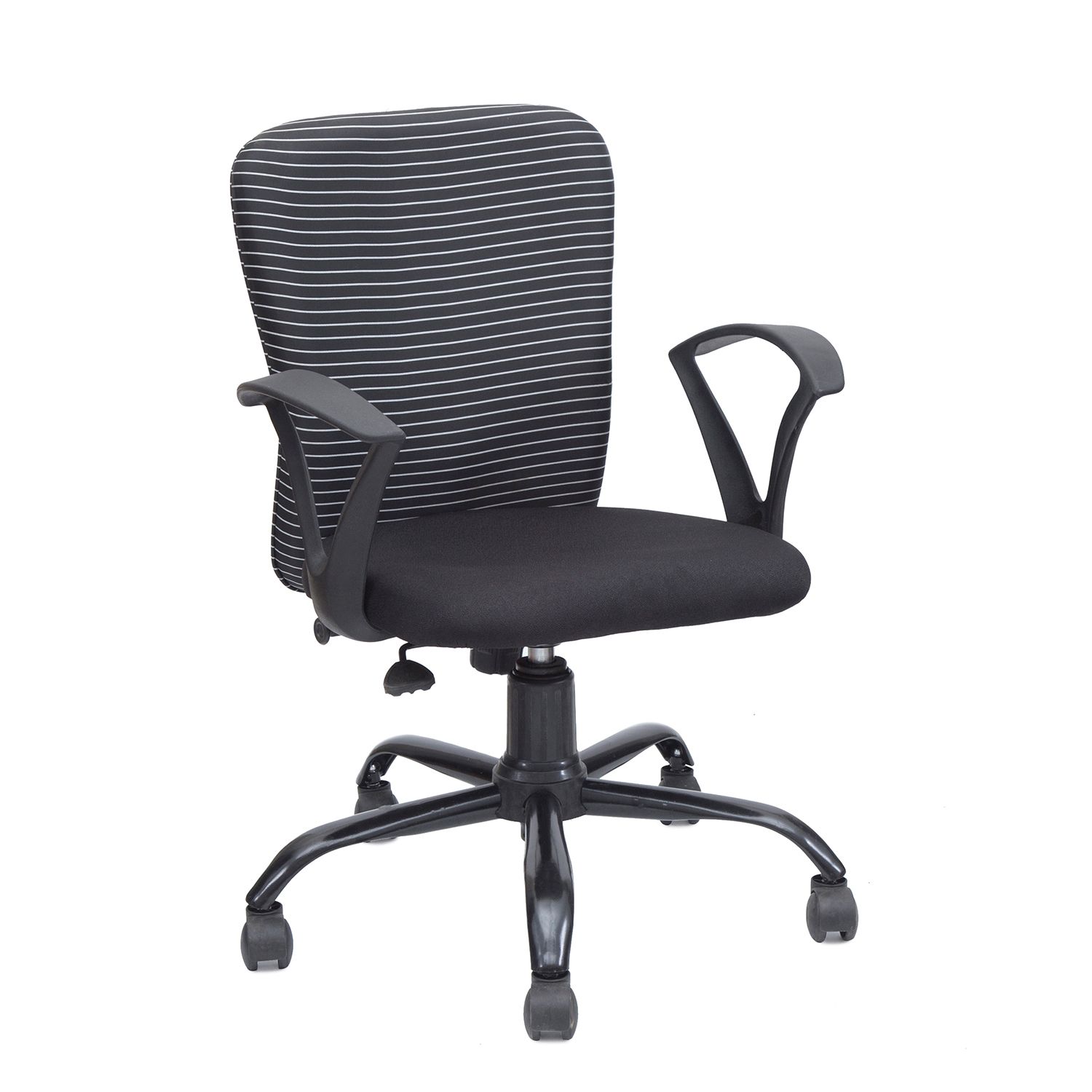 MANGO BLOSSOM AUCKLAND MID BACK FABRIC OFFICE CHAIR BLACK