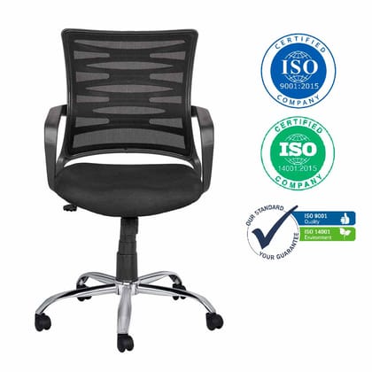 MANGO BLOSSOM DOME MID BACK MESH OFFICE CHAIR BLACK