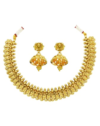  Gold-plated traditional necklace set for women