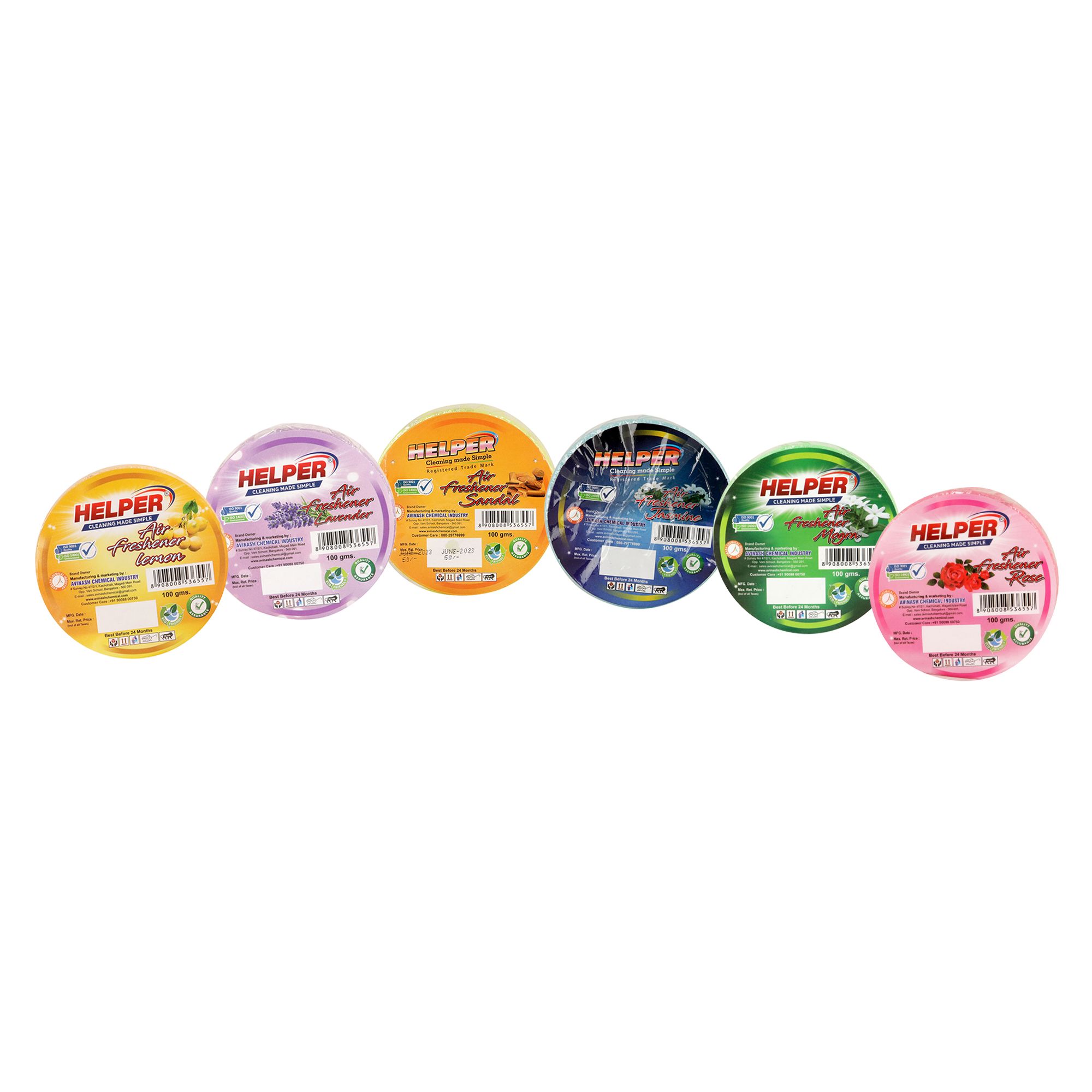 Helper Air Freshener,Net Round 100 gm Pack of 6