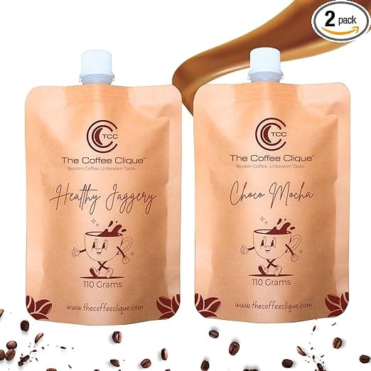 Healthy Jaggery (110g) + Choco Mocha (110g) Spout  | Pack of 2  | 220 Grams