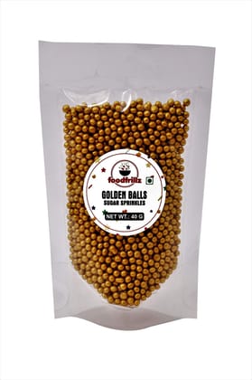 foodfrillz Golden Balls, 40 g Sprinkles for cake decoration