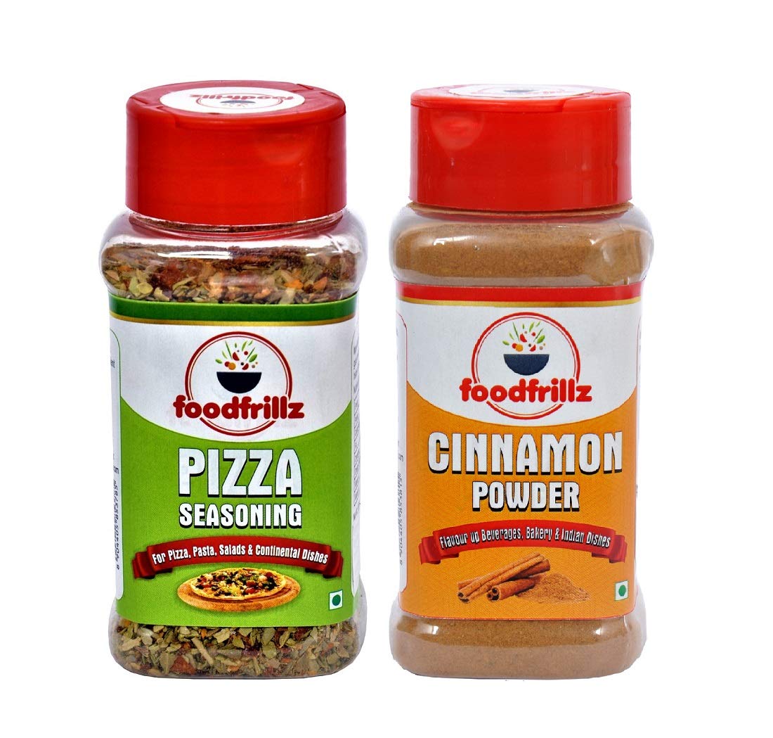 foodfrillz Cinnamon Powder & Pizza Seasoning, (60 g x 2), 120 g