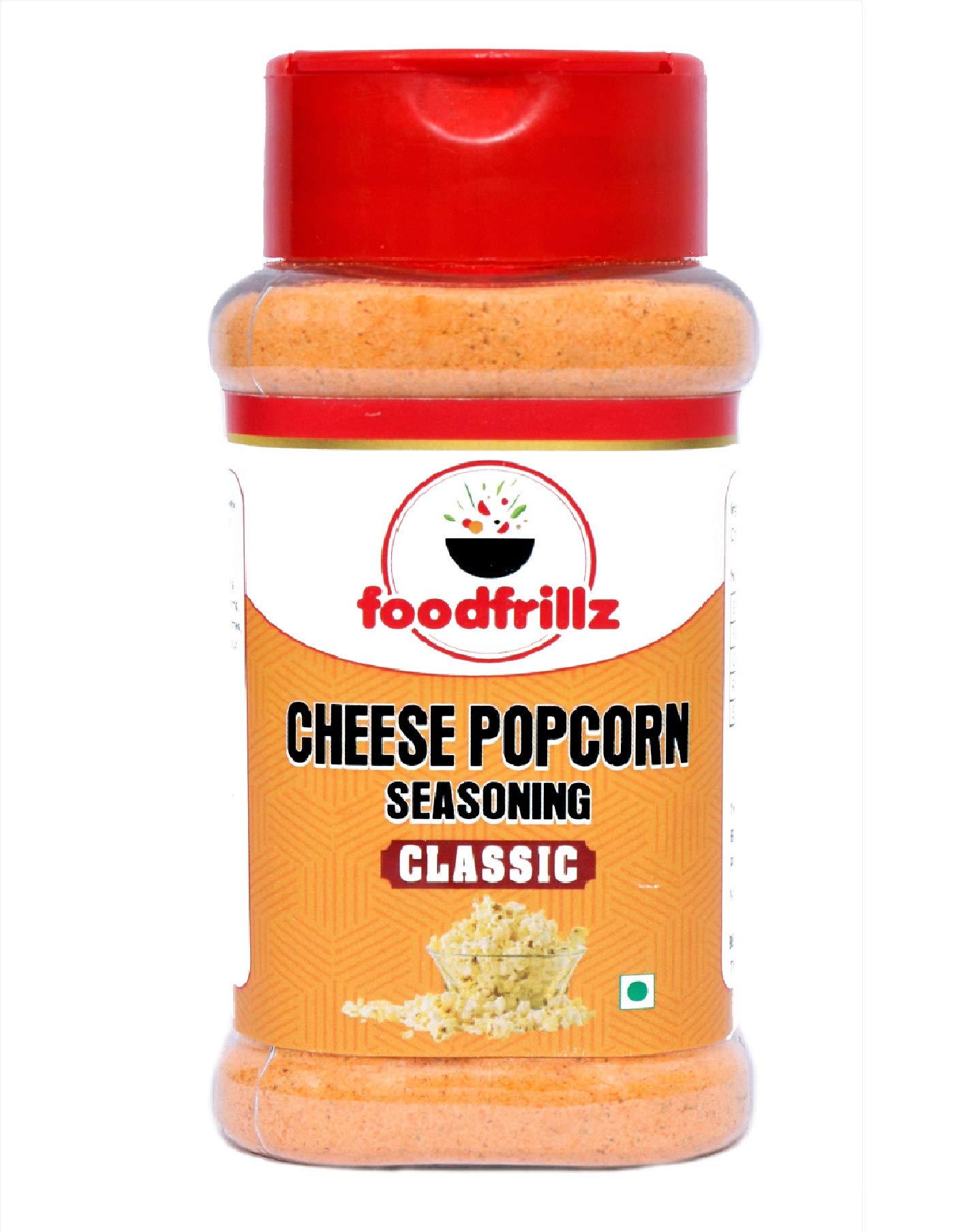 foodfrillz Cheese Popcorn Seasoning Powder (CLASSIC FLAVOUR) 80 g Sprinkler bottle for popcorn, fritters, french fries, nachos, cheese sauce