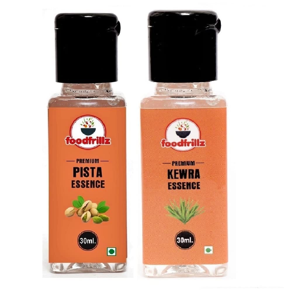 foodfrillz Pista & Kewra Pack of 2 Food Flavour Essence, 30 ml x 2