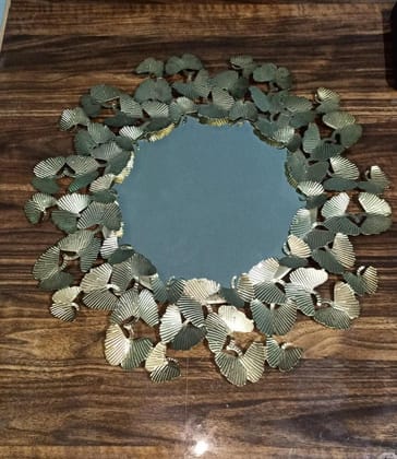  Gold Metal Leaf Wall Mirror