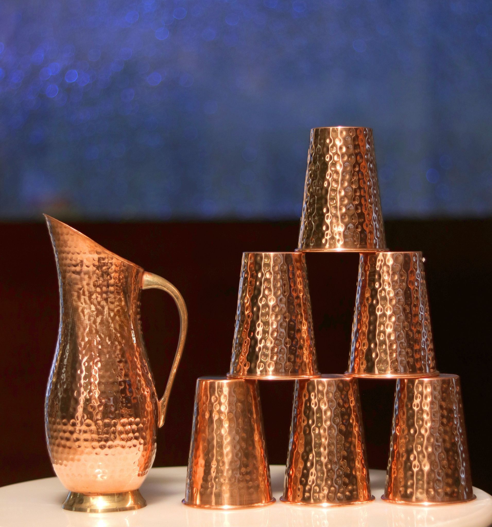 Handcrafted Copper Jug set