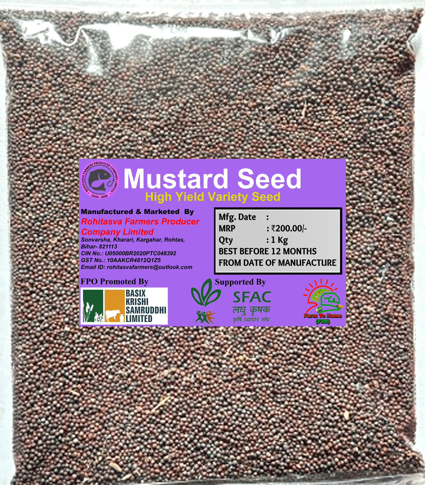  Mustard Seeds - High Yield Variety - 1kg