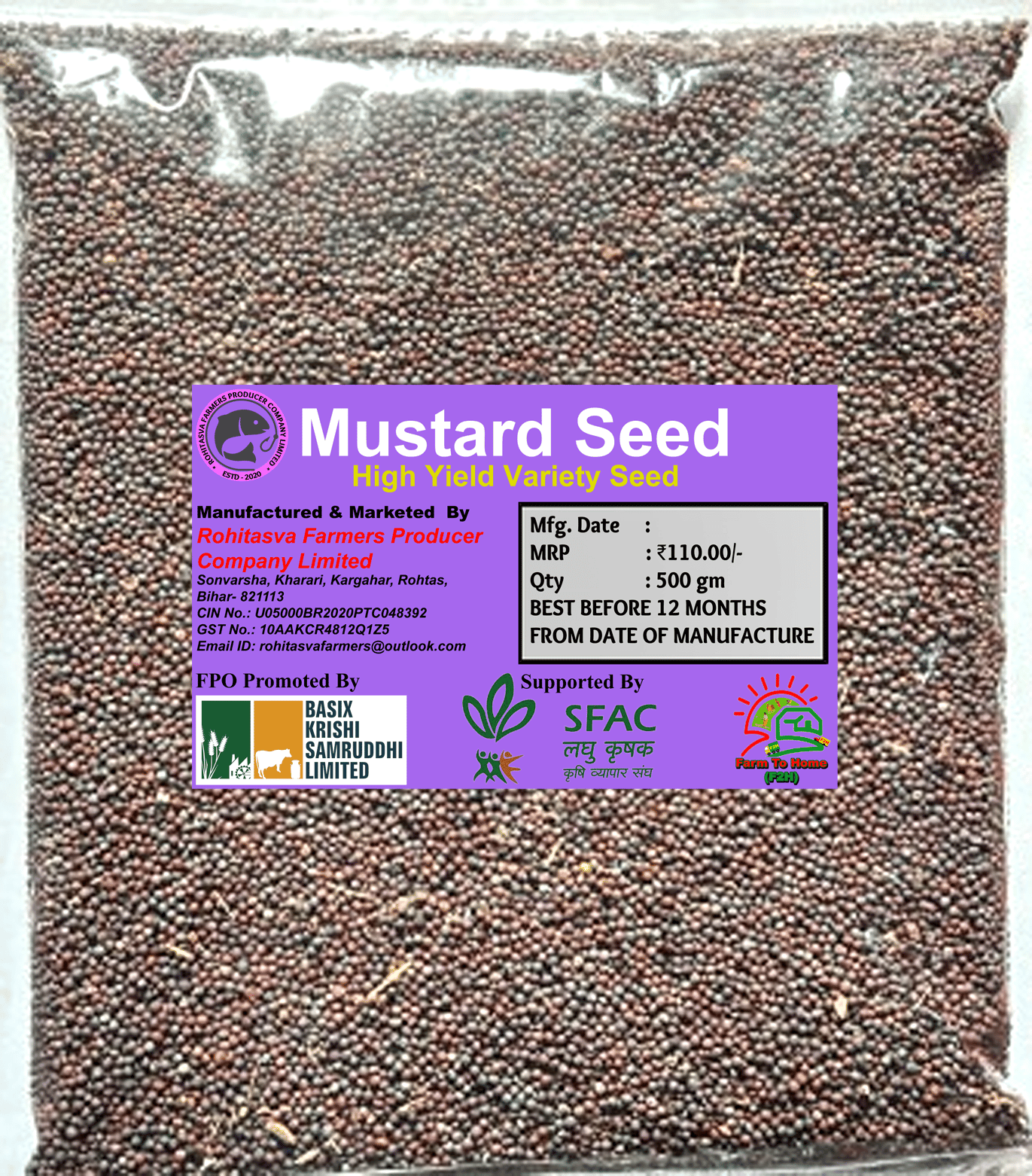  Mustard Seeds - High Yield Variety - 500gm