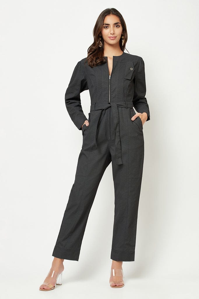 Black Txt Jumpsuit