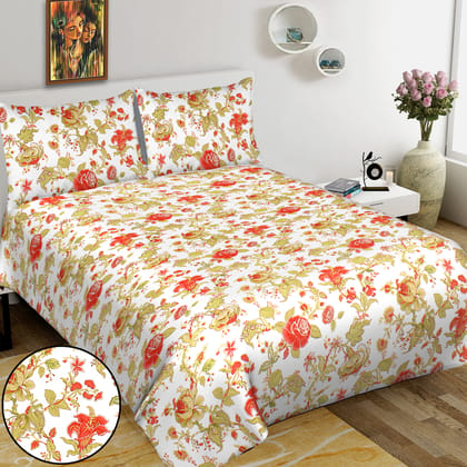 Super King (100x108 inches) Cotton Double Bedsheet with 2 Pillow Covers-(SKDB-KR)