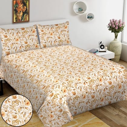 Super King (100x108 inches) Cotton Double Bedsheet with 2 Pillow Covers-(SKDB-JR)