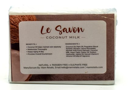  Le Savon Coconut Milk - 100% Natural, Paraben Free, Sulphate Free