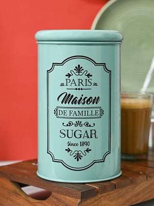 Metal Sugar Jar - Green, 900 Ml