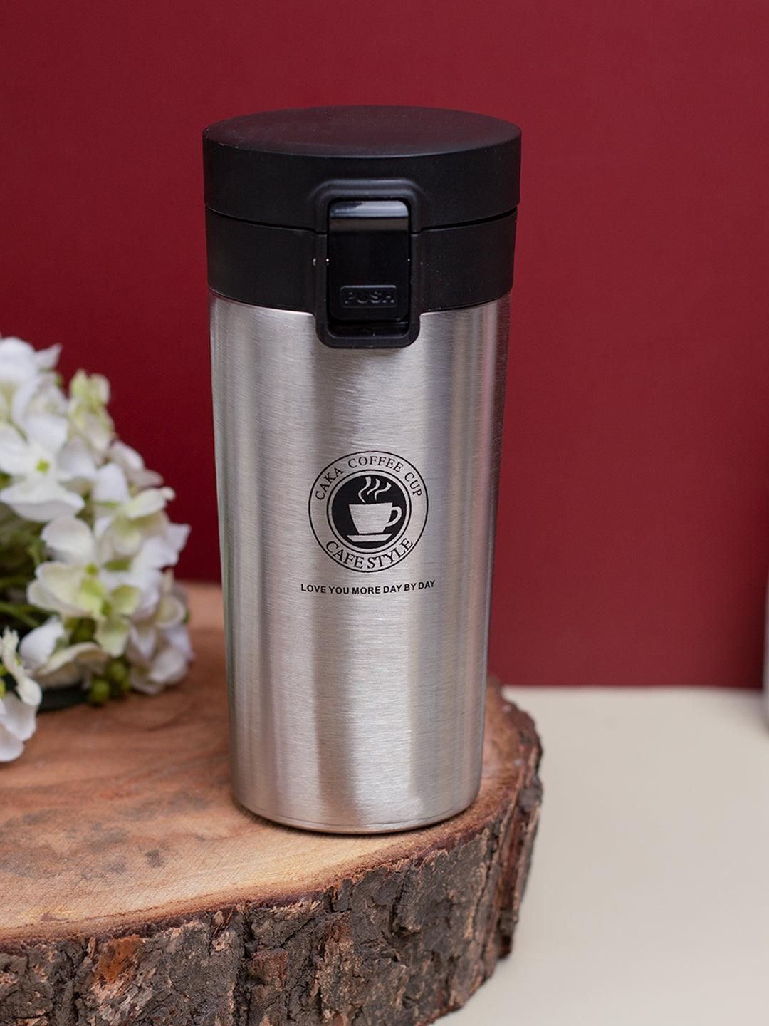 Silver Travel Mug With Lid - 350mL