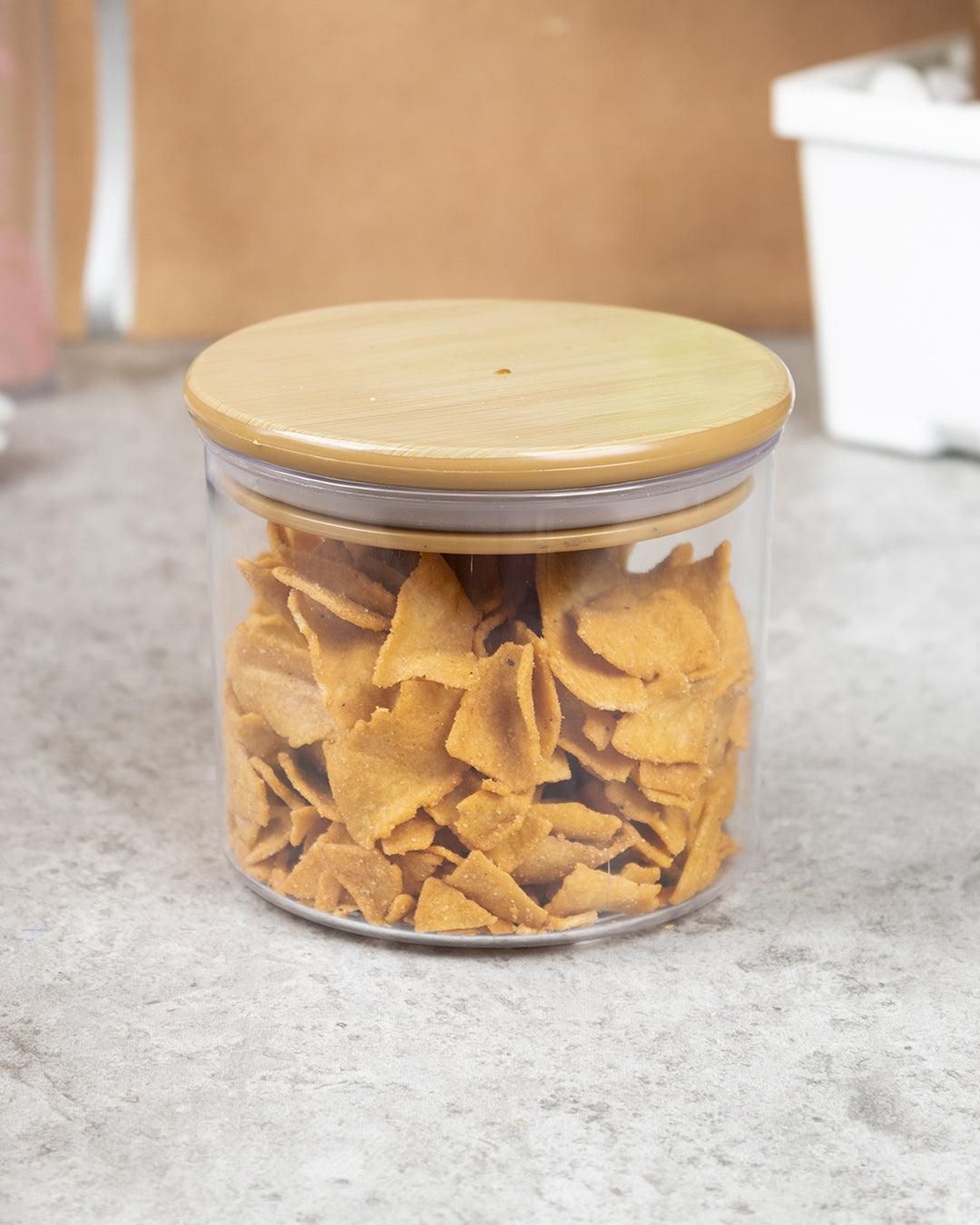 Jar with Airtight Lid, Brown, Plastic, 500 mL