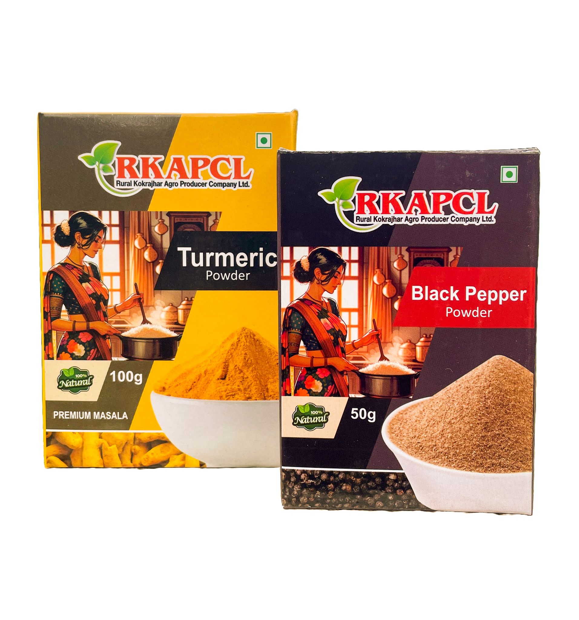 Turmeric Powder (100g) and Black Pepper Powder (50g) Combo