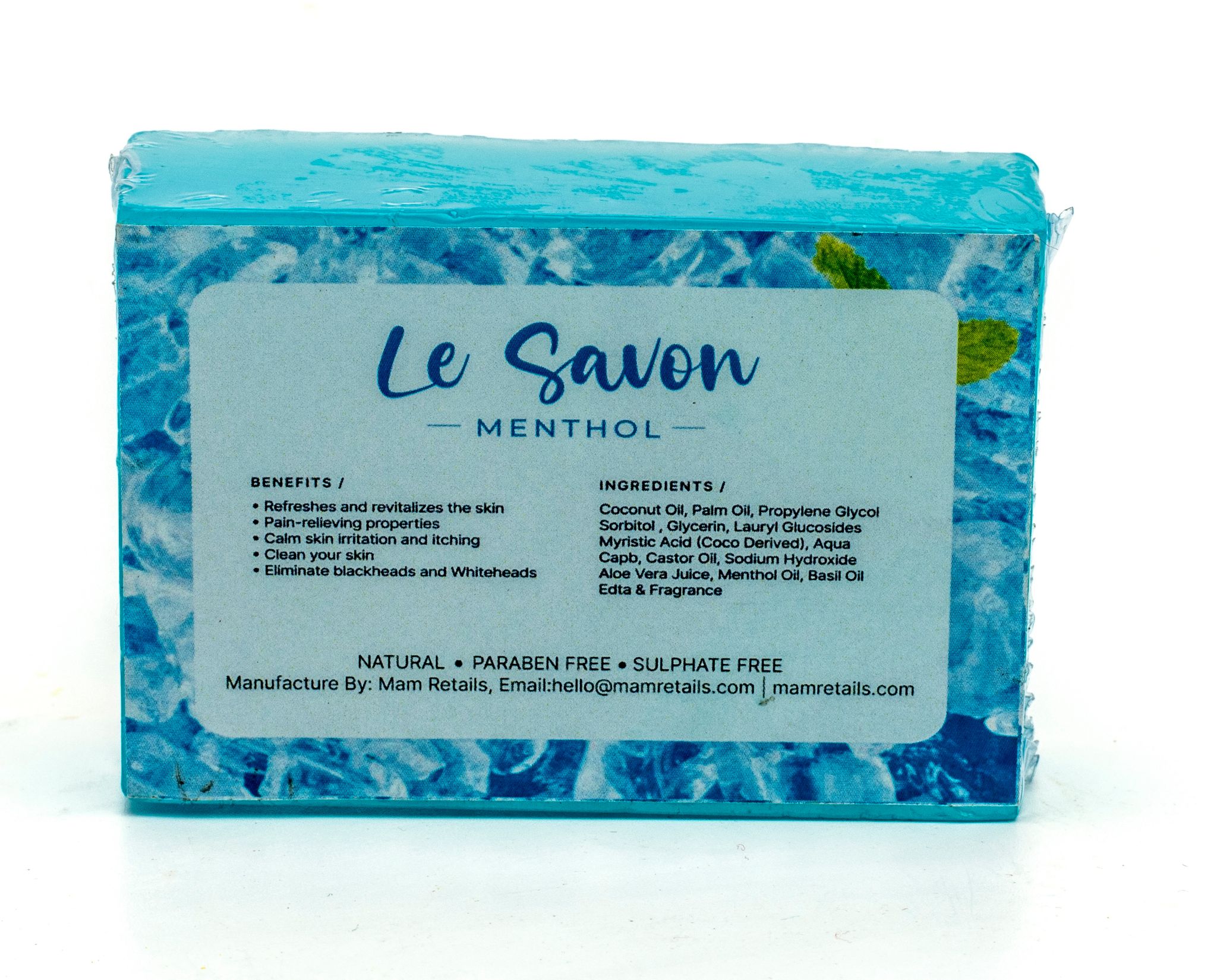  Le Savon Menthol Soap - Natural, Paraben Free, Sulphate Free