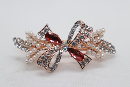  Elegant Rhinestone and Pearl Hair Clip